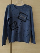 Ciepły sweterek damski z angorą i kaszmirem rozm L