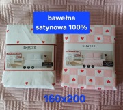 Pościel bawełna satynowa 100% -160x200 w serduszka 