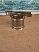 Mosiężna cukiernica z szczypcami – vintage / retro / PRL