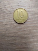 Argentyna 10 centavos 2005 rant ząbkowany; nimagnetyczna