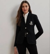 Lauren Ralph Lauren marynarka premium czarna z monogramem nowa