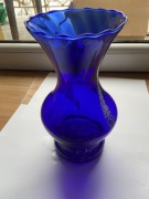 Kobaltowy wazon Huta Laura lata 70-80