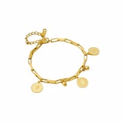 Bransoletka Łańcuch Stal Szlachetna Zawieszki Monety