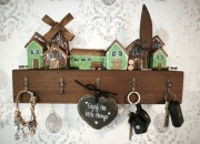 Wieszak na klucze dekoracja ścienna haczyki 