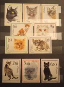 Znaczki  polskie Fi 1327 - 1336 Koty stan** z 1964r.
