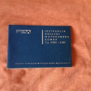 Instrukcja obsługi motoroweru Komar 2350,2351z roku 1977 Romet