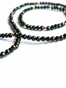 Komplet z CZARNEGO TURMALINU bransoletka i naszyjnik