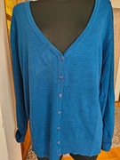 Granatowy sweter kardigan guziki serek rozmiar XXL / 3 XL
