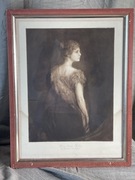 Grafika grawiura mezzotinta portret Elvira Wrbna