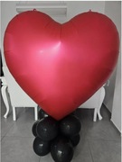 Gigantyczny 170cm Czerwony Balon Foliowy w Kształcie Serca wesela urodziny 