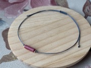 bransoletka na sznurku z kamieniem naturalnym - Rodonitem