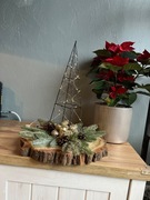 Stroik choinka świecąca złote bombki 