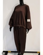 Dres welurowy welur komplet czekolada czekoladowy Azara style 