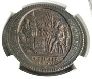 Moneta Rewolucji francuskiej - 5 soli 1792 - żeton Monneron - grading NGC 