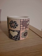 Mini osłonka ceramiczna w kwiaty , serca.