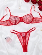 Zestaw seksownej bielizny Siateczka Biustonosz i Stringi Rozmiar S 