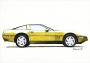 Rysunek samochodu Chevrolet Corvette C4 format A4
