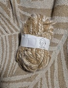 Mięciutka włóczka z alpaki i angory 136g beż i biały idealna na czapkę!