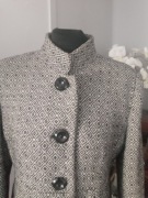 Plaszcz damski L szaro popiel prosty kokarda