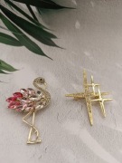 Broszki vintage duży wybór flaming