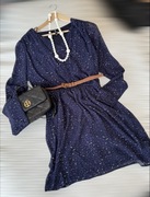 Sukienka na wiosnę lato Moodo fioletowa granatowa zwiewna rozmiar M L