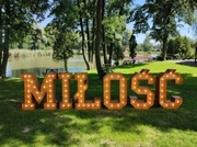 Napis miłość drewniany na wesela na sprzedaż 