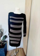 Sukienka czarna z dzianiny dopasowana długi rękaw S/36 Principles