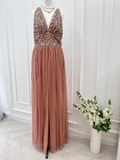 Sukienka tiulowa nowa wesele zdobiona cekiny Beauut świadkowa mama 42 XL