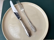 Nóż i widelec Srebro 800 - Niemcy - Solingen antyk - srebrne sztućce