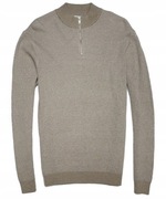 Preppy SLIM FIT Muscle stójka L/XL sweter y2k vintage bawełna bluza szara