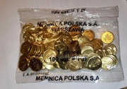 Dwa woreczki 1 grosz 2014 MW niski nakład monety obiegowej