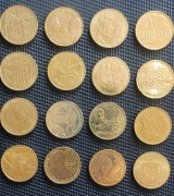 Zestaw 2 zlotówek okolicznościowych 16 sztuk, każda inna, mix