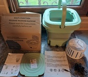 Pralka przenośna składana 8l do 2 kg na dotyk zasilacz pokrywa uchwyt 