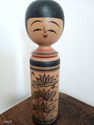 Japonska lalka kokeshi 18 cm Muramoto Fumio Tsugaru vintage unikat