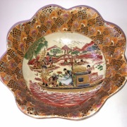 Chińska misa sygnowana Made in China Satsuma, orientaln, złocona / vintage.