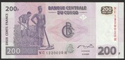 Kongo 200 franków 2007 - stan bankowy UNC