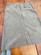 Beżowa brązowa spódnica rozkloszowana do kolan że sztruksu Monsoon L 40 