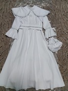 Alba komunijna, śnieżnobiała sukienka, rozm.146