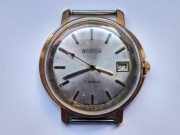 zegarek Wostok z datownikiem pozłacane, 17 kamieni