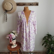 Nowa narzutka kimono szlafrok New Look M fioletowo-biała w kwiaty wiskoza