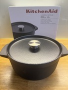 KitchenAid garnek żeliwny z pokrywką 22cm 3.3l do pieczenia gotowania 2w1