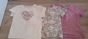 Koszulki dla dziewczynki roz.110/116 H&M 3 sztuki
