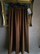 Spodnie damskie szerokie nogawki szwedy ciemy brązowy/czekolada