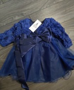 Tiulowa sukienka princess z kokardą elegancka baby dress 80cm