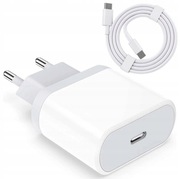 SZYBKA ŁADOWARKA SIECIOWA ZASILACZ PD 20W + KABEL DO IPHONE USB-C LIGHTNING