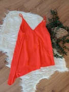 River Island 38M koralowa bluzka na ramiaczkach damska letnia dekolt V