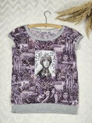 T-shirt na co dzień; koszulka we wzory z dziewczyną