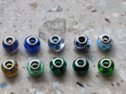 Koraliki do bransoletki  a la Pandora szkło/srebro 925