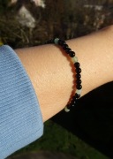 Bransoletka Agat czarny Awenturyn zielonyz kamienie naturalne