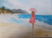 spacer po plazy nad morzem